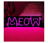 XENITE Hanging Art Neon Signs Meow Cat Neon Sign for Pet Shop Club Pet Lovers Birthday 43.6x13cm