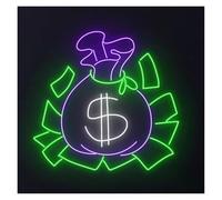 XENITE Hanging Art Neon Signs Money Bag Dollar Bag Neon Sign Led Light Store Room Fruit Cake Shop Business Wall Decor Personalized 41cm