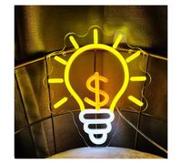 XENITE Hanging Art Neon Signs Money Neon Sign Business Decorative Wall Hanging Light Dollar USB Neon Sign LED Light Room Art Decoration 21.8cm×25cm