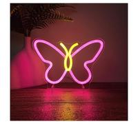 XENITE Hanging Art Neon Signs Neon Sign Butterfly Table Lamp, USB Neon Light for Home Birthday Decor Night Light 18cmx25cm(B)