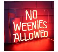 XENITE Hanging Art Neon Signs No Weenies Allowed Neon Sign LED Light Dimmable for Retro Vintage Man Cave Bar Shop Party Wall Decor 37cmx29cm(Red)