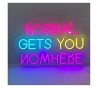 XENITE Hanging Art Neon Signs Normal Gets You Nowhere Neon Sign Light for Bedroom Pub Home Bar Room Club Party Hotel Office Living Room Wall Art Decor 40cm(G)