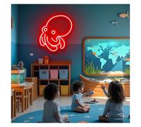 XENITE Hanging Art Neon Signs Octopus Neon Lights Adjustable Brightness Suitable for Studio Kids Room Wall Decor 35cmx38cm(D)