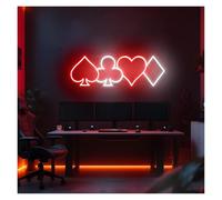 XENITE Hanging Art Neon Signs Poker Cards Neon Lights Suitable for Man Cave Shop Game Room Wall Aesthetic Decor 15cmx43cm(A)