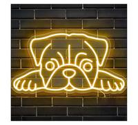 XENITE Hanging Art Neon Signs Pug Neon Sign Dog Owners Stuff LED Light for Wall Decor USB Powered for Bedroom Home Pet Shop Room 41cm×22cm