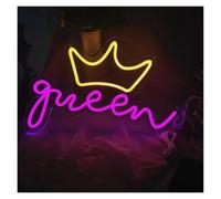 XENITE Hanging Art Neon Signs Queen Neon Signs USB Powered, Crown Neon Light Suitable for Room Party Wall Decor Glow Sign 28cmx40cm