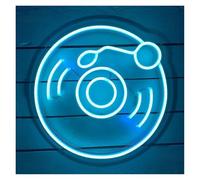 XENITE Hanging Art Neon Signs Retro Record Neon Sign For Wall Decor, Handmade Neon Lights Suitable For Cafe Shop Party Home Wall 40cmx40cm(E)