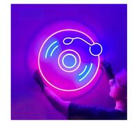 XENITE Hanging Art Neon Signs Retro Record Neon Sign For Wall Decor, Handmade Neon Lights Suitable For Cafe Shop Party Home Wall 40cmx40cm(C)