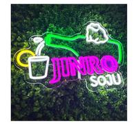 XENITE Hanging Art Neon Signs Soju Neon Sign USB Powered Adjustable Brightness Soju Bottle Neon Lights Suitable for Party Club Wall Decor Business Neon Lights(E,30cmx40cm)