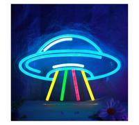 XENITE Hanging Art Neon Signs Spaceship Neon Sign, Alien Spaceship Bedroom Decor for Man Cave, Game Room, Bar, Living Room Wall Decoration 31cmх21cm
