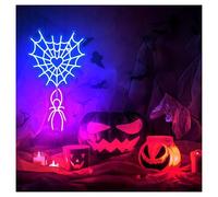 XENITE Hanging Art Neon Signs Spiderweb Heart Neon Sign,Suitable for Home Bedroom Wall Decor with Dimmable 30cmx50cm(C)