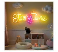 XENITE Hanging Art Neon Signs Storytime Neon Lights Adjustable Brightness Suitable for Home Bedroom Wall Decor 18cmx48cm(D)