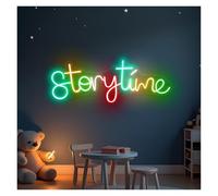 XENITE Hanging Art Neon Signs Storytime Neon Lights Adjustable Brightness Suitable for Home Bedroom Wall Decor 18cmx48cm(C)