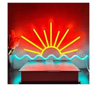 XENITE Hanging Art Neon Signs Sunrise Sunset Neon Sign Led Beach Sea Wave Lights for Living Room, Party, Bar Decor USB Powered with Dimmer