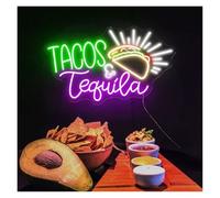 XENITE Hanging Art Neon Signs Tacos and Tequila Neon Light Suitable for Coffee Shop Home Bar Wall Decor with Dimmable 32cmx51cm(B)
