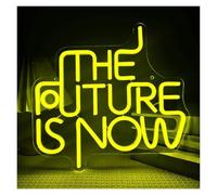 XENITE Hanging Art Neon Signs The Future is Now Neon Sign Dimmable LED Light USB Powered for Bar Cafe Office Birthday Wedding Party Man Cave Wall Decor 34cmx32cm