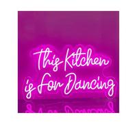 XENITE Hanging Art Neon Signs This Kitchen is for Dancing Neon Sign Kitchen Wall Decor Funny Art Light Dining Room for Family 45cmх26cm(Pink)
