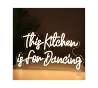 XENITE Hanging Art Neon Signs This Kitchen is for Dancing Neon Sign Kitchen Wall Decor Funny Art Light Dining Room for Family 45cmх26cm(Cool White)