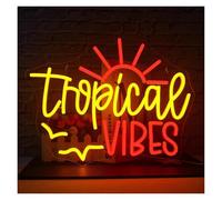 XENITE Hanging Art Neon Signs Tropical Vibration Neon Light Adjustable Brightness for Bar Bedroom Home Club Man Cave Decor Party 30cmх40cm