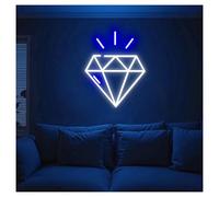 XENITE Hanging Art Neon Signs USB Powered Diamond Neon Sign, Home Neon Lights for Modern Space Wall Decor 32cmx38cm(A)