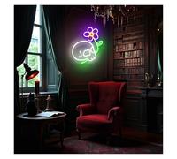 XENITE Hanging Art Neon Signs USB Powered Skull and Flower Neon Sign, Skull Neon Lights for Studio Bedroom Wall Decor 33cmx37cm(C)