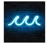 XENITE Hanging Art Neon Signs Wave Neon Signs for Bedroom, for Wall Decor, Powered with Dimmer & Switch, Tropical 12.5X35cm