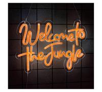 XENITE Hanging Art Neon Signs Welcome to Jungle Neon Sign LED Light for Jungle Themed Birthday Party Game Room Coffee Shop Bedroom Club Wall Decor 35.1cmx25.7cm(A)