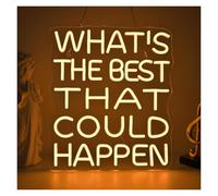 XENITE Hanging Art Neon Signs What's The Best That Could Happen Neon Sign LED Light Dimmable for Office Room Bar Business School Wall Decor 40.7cmx35.2cm