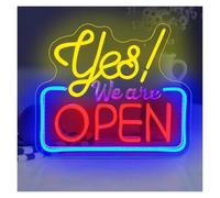 XENITE Hanging Art Neon Signs Yes We are Open Neon Sign for Business Light Dimmable Advertisment Board for Bar Store Coffee Shop Hotel Window Outdoor Decor 35.56cmx30.48cm