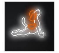 XENITE Hanging Art Neon Signs Yoga Dog LED Neon Sign Cut Animal LED Light Dimmable USB Powered for Yoga Studio Office Gym Store Wall Decor 40cm(B)