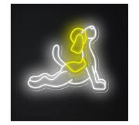 XENITE Hanging Art Neon Signs Yoga Dog Neon Sign Yoga Studio Indoor Wall Decor Dimmable for Pet Lover Kids' Bedroom Decoration 40cm