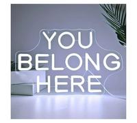 XENITE Hanging Art Neon Signs You Belong Here Neon Sign, LED Neon Sign for Classroom Wall Decoration, Bedroom, Dormitory, Office, Game Room 25x40cm