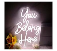 XENITE Hanging Art Neon Signs You Belong Here Neon Signs USB Dimmable LED Inspirational Light for Studio Classroom Salon Bar Home Party Decor 27x41cm