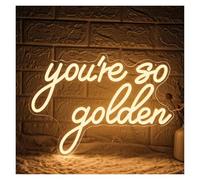 XENITE Hanging Art Neon Signs You're So Golden Neon Sign USB Dimmable for Bedroom Vanity Living Room Birthday Party Wedding Engagement Decor 36x26cm