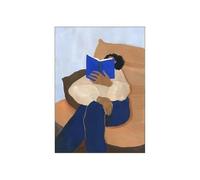 XENITE Wall Art Canvas Prints Abstract Figure Lines Girl Reading Book Posters Print Wall Art Aesthetics Canvas Painting For Living Room Modern Home Decor(A,40x60cm)