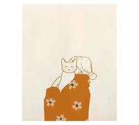 XENITE Wall Art Canvas Prints Abstract Line Funny Cat Dumpling Posters Prints Wall Art Aesthetics Canvas Painting For Living Room Modern Home Decor(L,20x30cm)