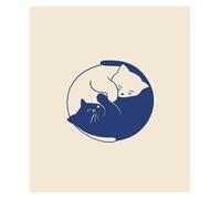 XENITE Wall Art Canvas Prints Abstract Line Funny Cat Dumpling Posters Prints Wall Art Aesthetics Canvas Painting For Living Room Modern Home Decor(K,20x30cm)