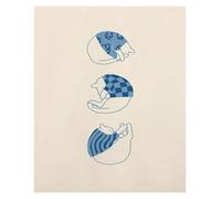 XENITE Wall Art Canvas Prints Abstract Line Funny Cat Dumpling Posters Prints Wall Art Aesthetics Canvas Painting For Living Room Modern Home Decor(J,40x50cm)