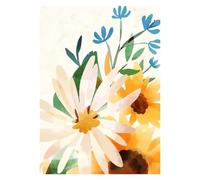 XENITE Wall Art Canvas Prints Abstract Modern Pictures Classic Watercolor Sunflower Canvas Painting Home Living Room Decoration Flower Poster(D,30x40cm)