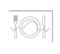 XENITE Wall Art Canvas Prints Abstract One Line Drawing Coffee Cup Woman Dinnerware Posters Prints Wall Art Aesthetics Canvas Painting For Modern Home Decor(F,40x50cm)