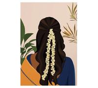 XENITE Wall Art Canvas Prints Abstract South Asian Indian Black Women Poster No Frame Canvas Painting Wall Art Modern Girls Room Home Decor Mural(L,20x30cm)