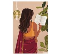 XENITE Wall Art Canvas Prints Abstract South Asian Indian Black Women Poster No Frame Canvas Painting Wall Art Modern Girls Room Home Decor Mural(P,20x30cm)
