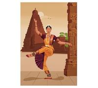 XENITE Wall Art Canvas Prints Abstract South Asian Indian Black Women Poster No Frame Canvas Painting Wall Art Modern Girls Room Home Decor Mural(O,20x30cm)