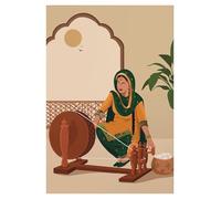 XENITE Wall Art Canvas Prints Abstract South Asian Indian Black Women Poster No Frame Canvas Painting Wall Art Modern Girls Room Home Decor Mural(J,40x60cm)