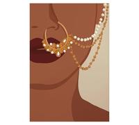 XENITE Wall Art Canvas Prints Abstract South Asian Indian Black Women Poster No Frame Canvas Painting Wall Art Modern Girls Room Home Decor Mural(A,40x60cm)