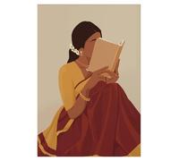 XENITE Wall Art Canvas Prints Abstract South Asian Indian Black Women Poster No Frame Canvas Painting Wall Art Modern Girls Room Home Decor Mural(D,30x40cm)