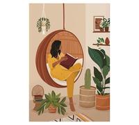 XENITE Wall Art Canvas Prints Abstract South Asian Indian Black Women Poster No Frame Canvas Painting Wall Art Modern Girls Room Home Decor Mural(M,40x60cm)