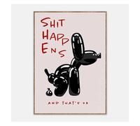 XENITE Wall Art Canvas Prints Black Balloon Dog Poster With Quote Shit Happens And That's Ok Posters For Living Room Bedroom Home Decor(40x60cm)