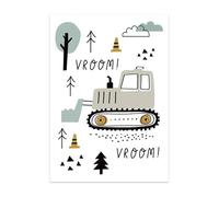 XENITE Wall Art Canvas Prints Cartoon Tractor Excavator Crane Posters Print Aesthetics Wall Art Canvas Painting For Living Room Modern Home Decor (R,40x60cm)