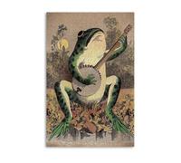 XENITE Wall Art Canvas Prints Creative Frog Pipa Poster Prints No Frame Whimsical Ideas Canvas Wall Art, Retro Aesthetic For Home Decoration(40x60cm)